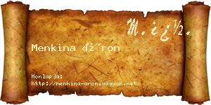 Menkina Áron névjegykártya